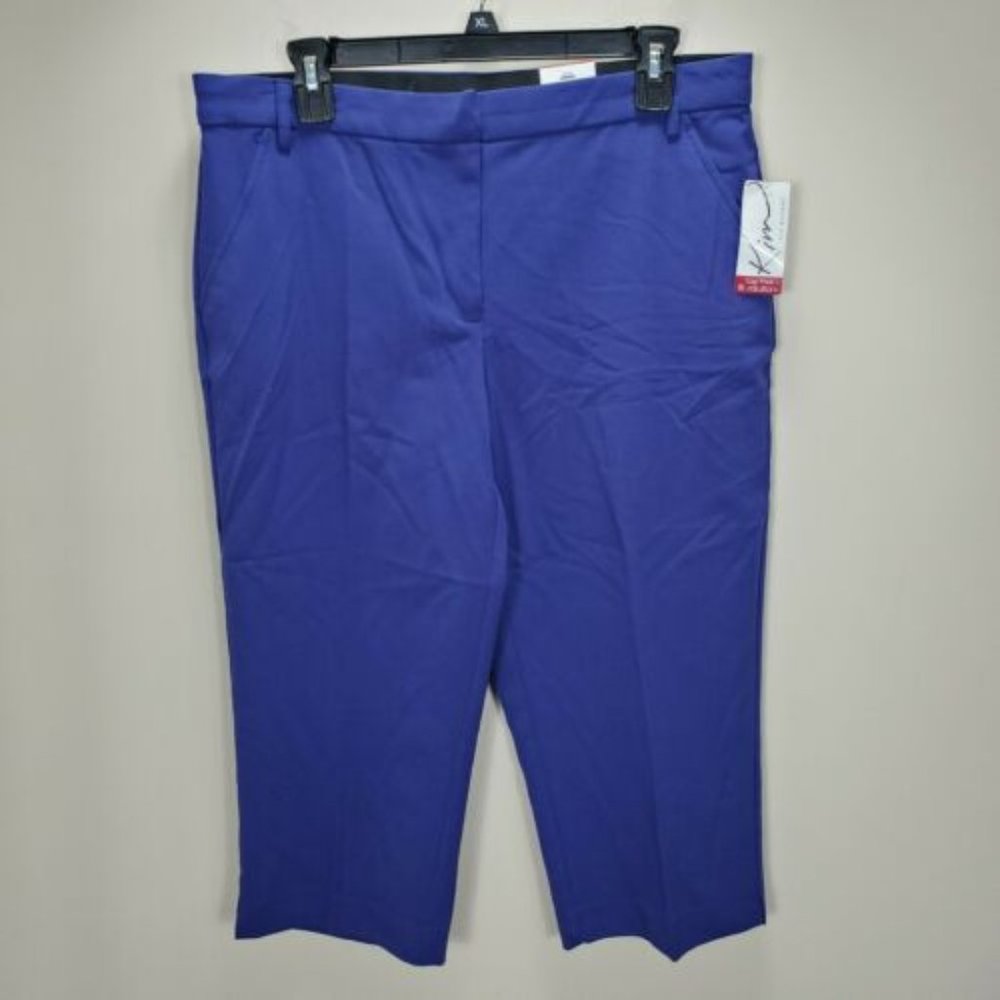 Kim Rogers Gap Free Waistband Blue Capris Womens‎ 12 NWT
